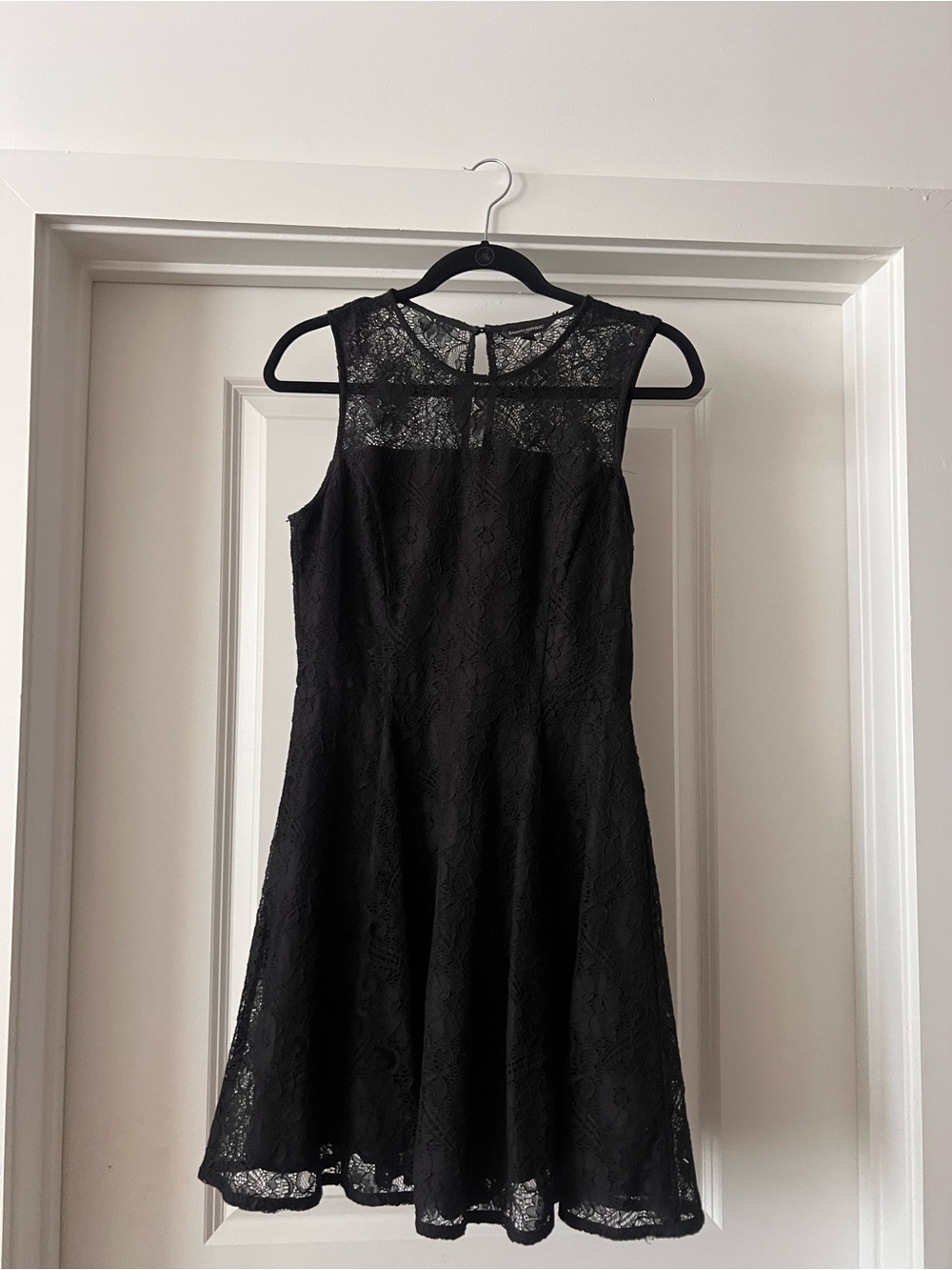 Banana Republic Black Lace Sleeveless Fit-and-Flare Dress